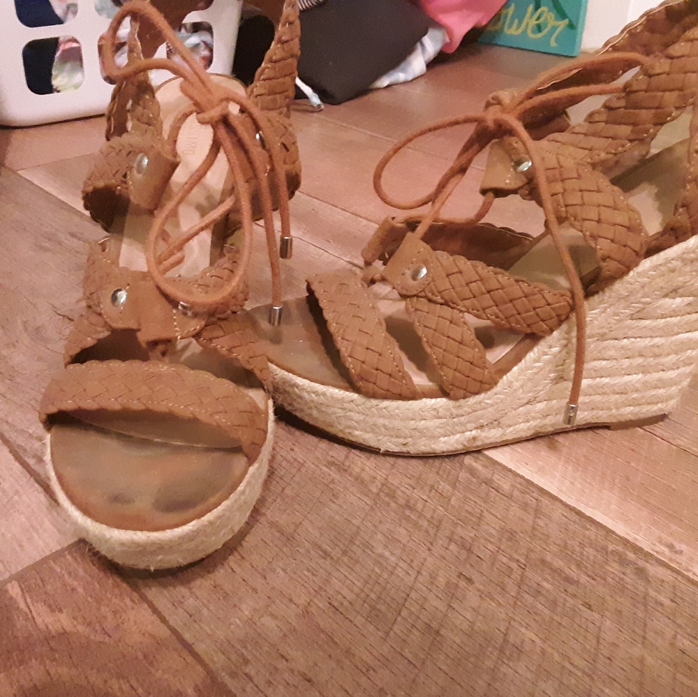 Lace up wedges